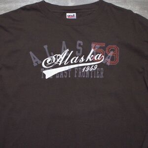 Vintage Alaska Embroidered Long Sleeve Shirt XL Brown Anvil